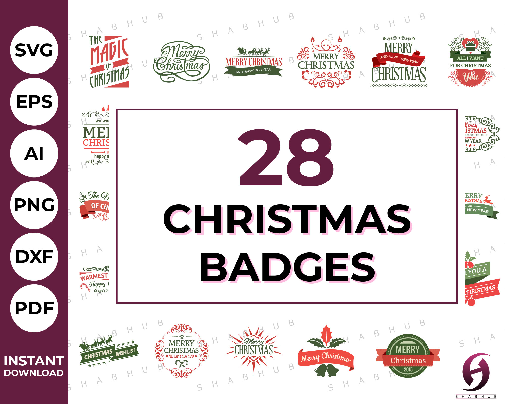 Christmas Badges Svg